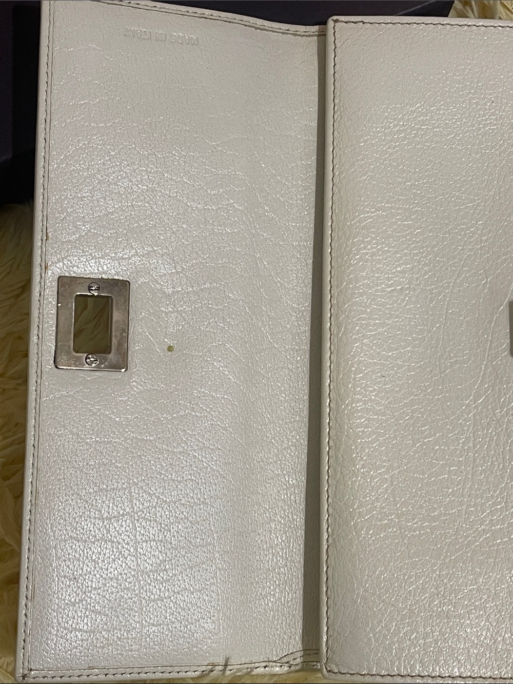 Authentic Vintage Prada Bianco Leather Flap Wallet with Silver Hardware - Picture 6 of 17